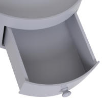 HOMCOM Mesita de Noche con 1 Cajón Mesa Auxiliar Redonda con Borde Elevado y 3 Patas de Madera para Dormitorio Sala de Estar Estilo de Moderno Ø38x45 cm Gris - details 5