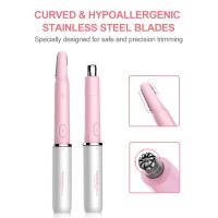 Recortadora de vello, adecuada para cejas faciales, nariz, orejas y vello corporal, depiladora todo en uno, unisex, afeitadora de doble hoja, con batería - details 1