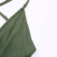 Vestido JIM & NORA De Verano Con Cuello En V Y Falda Ajustada De Cintura Alta Estilo Européen Y Norteamericano Nuevo Con Detalle De Lace-up En La Espalda - details 6