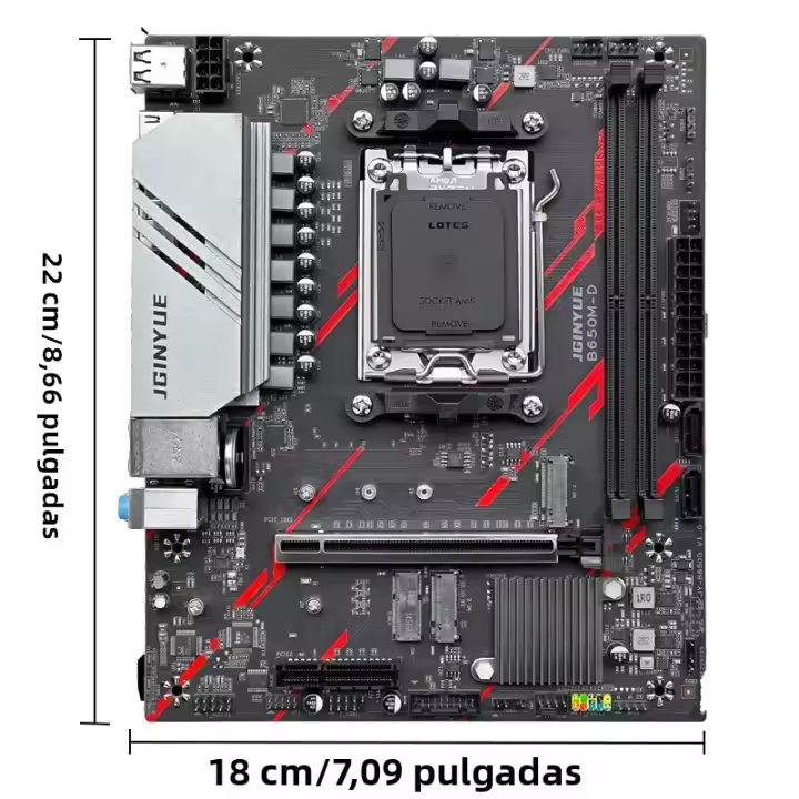 Placa Base JGINYUE B650M-D AM5 M-ATX Compatibilidad Con Ryzen5 8400F 8700G 7400F 7500F 7700 7950X 9600X DDR5 ARGB Para PC De Escritorio - 1