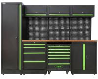 Armario metálico modular con herramientas JBM, ancho 2640 mm alto 1950, incluye carro de herramientas con ruedas - Almacenamiento de herramientas profesional - details 0