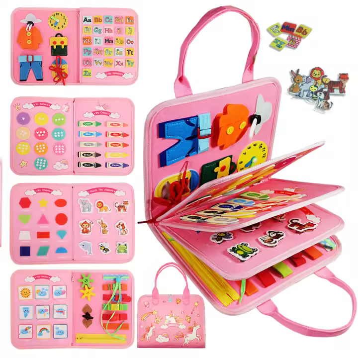Tablero Ocupado Montessori 7 En 1 Juguete De Aprendizaje De Letras/numeros/ Formas Para Niños Y Niñas De 3 a 6 Años Regalo De Cumpleaños Ideal - 1