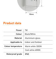 Lámpara De Pared LED Moderna Para Interior Y Exterior Impermeable Creativa Para Decoración De Jardín Y Patio Fuente De Alimentación AC90-260V - details 1