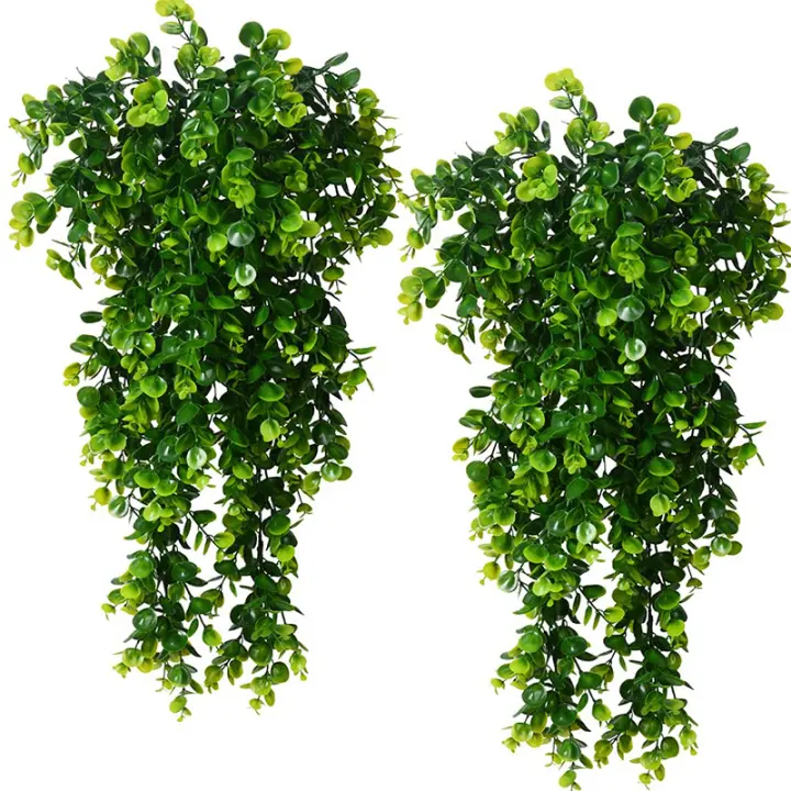 Eucalipto Artificial De 80cm Hojas Redondas Planta Vertical Para Decoración De Pared Hogar Sala De Estar Exterior Jardín Falso Plant - 1