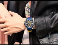 Reloj De Pulsera Deportivo Militar Para Hombre MEGIR Resistente Al Agua Con Correa De Silicona Azul Lujo Marca Top Mano Luminosa - details 8