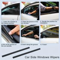2pcs Limpia Visión Láminas De Lluvia Doble Goma Para Ventanas Laterales De Coche Adecuadas Para Pantallas Del Conductor Y Pasajeros Accesorios De Automóvil - details 1