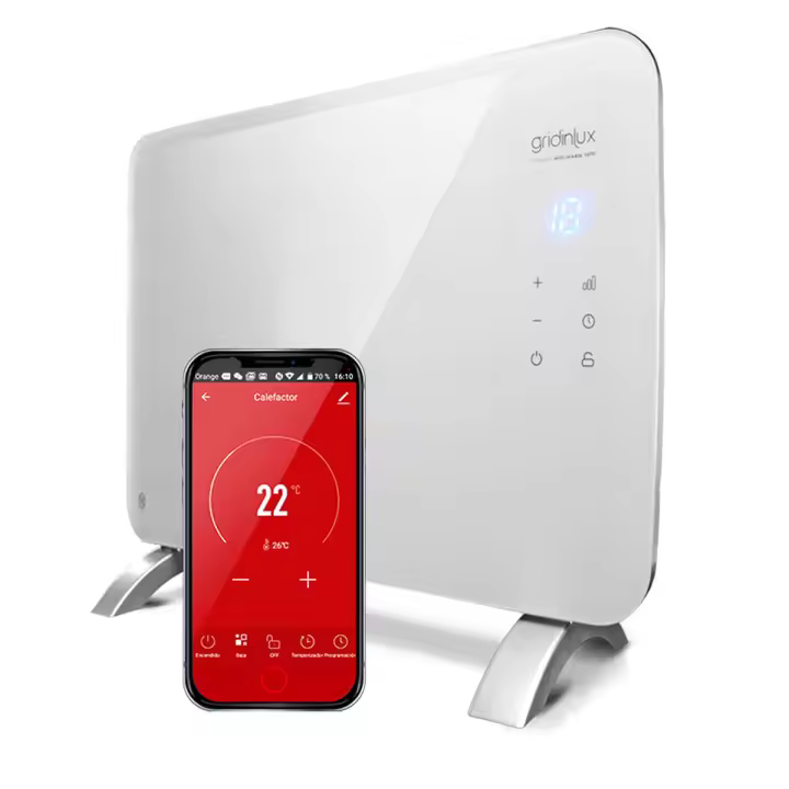 Radiador Eléctrico Convector Cristal 1000W Calefacción WIFI APP Gridinlux - 1