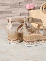 2025 Summer New Large Size Fish Mouth Buckle Wedge Heel Sandals Women Fashion Thick Bottom Shiny Women Sandals - details 1