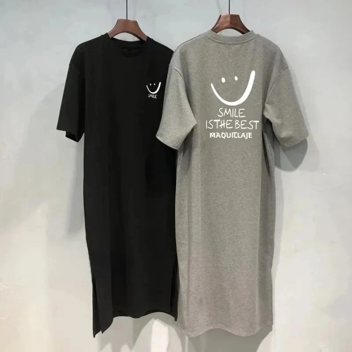 Vestido De Verano Para Mujer Con Manga Corta Y Cuello Redondo Estilo Casual Largo Hasta La Rodilla Material Poliéster A-Line - 1