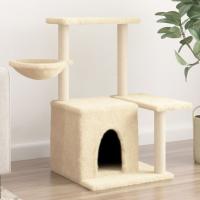 vidaXL Rascador para Gatos con Postes de Sisal Árbol Torre Gatitos Color Crema,  Gris claro,  Gris oscuro y mas - details 0