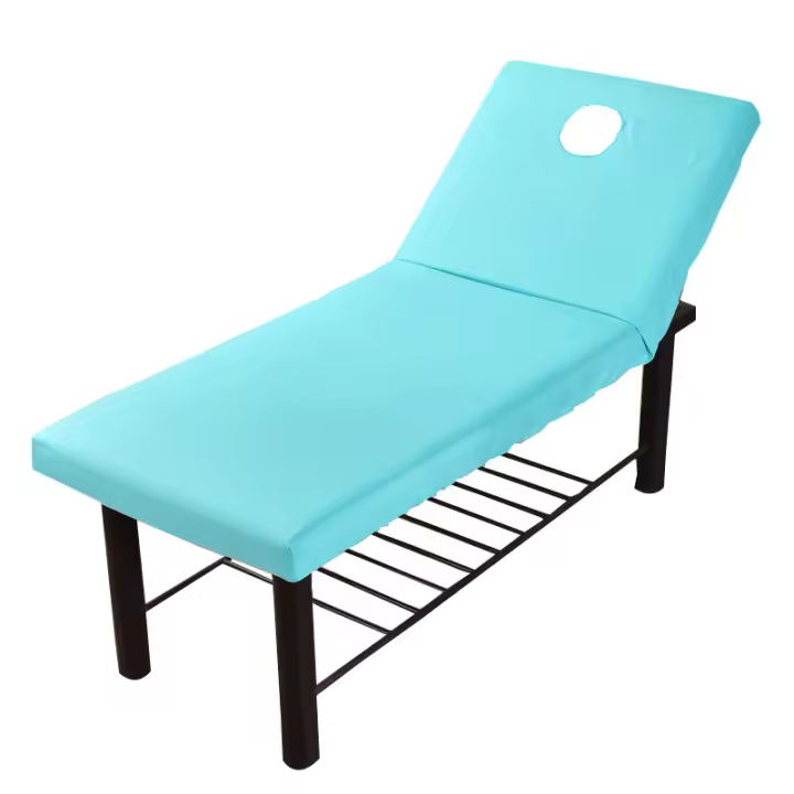 Sábana Ajustable De Masaje SPA Para Salon De Belleza Sábana De Cama Elástica Con Agujero Para Masaje Material Suave Y Confortable - 1