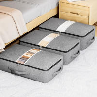 Bolsa De Almacenamiento Grande Para Cama Organizador De Ropa Con Cierre Hebilla Para Dormitorio Y Armario En Gris - details 0