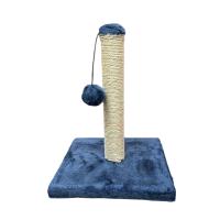 Poste rascador con bola 30/40 cm| Poste Rascador para Gatos Grandes en Yute y Tela Resistente con Pompón | Torre Gatos Diseño Moderno Color Azul y Beige | Base Estable de 27x27/30x30 cm | Gatos - details 3