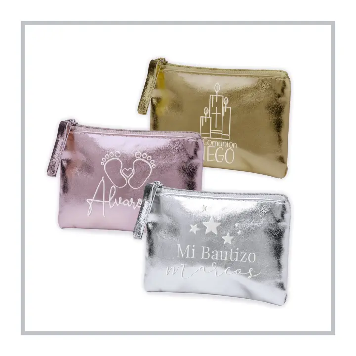 RegaloVip.es - PACK 10 a 50 Monederos metalizados, detalles de boda, monedero bautizo, detalles de comunion, monedero fashion, monedero chic, regalo de bautizo, comunión, boda, monedero con glamour, original y único. - 1
