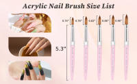 Cepillo De Uñas De Acrílico Kolinsky De Calidad Superior Con Mango De Madera Herramienta De Dibujo Y Manicura Tamaño 8-16 Para Arte De Uñas - details 9