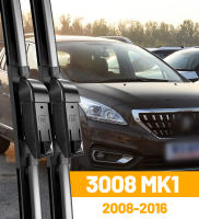 Limpiaparabrisas Delantero LHD Para Peugeot 3008 MK1 2008-2016 Cepillos De Ventosa De Pantalla Delantera Accesorios De 30"28" Material De Goma Natural - details 0