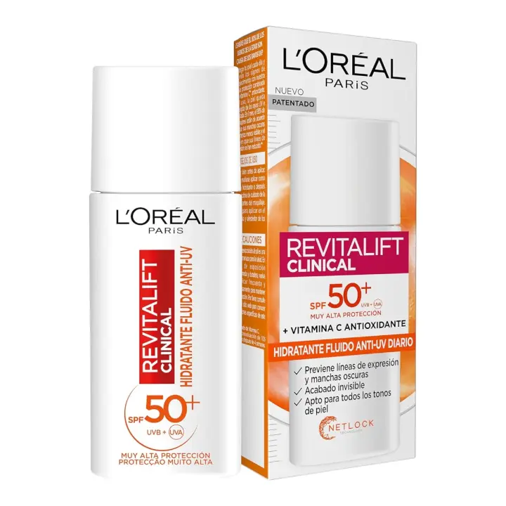 L'OREAL PARIS Revitalift Clinical Crema Hidratante Anti-UV SPF50+ Diario con Vitamina C 50 ml - 1