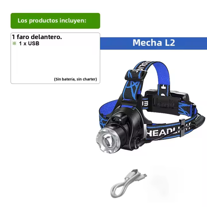 Linterna Frontal De Corbata Super Brillante 6500000LM Potente Para Escalada Pesca Y Trabajo Al Aire Libre Con Luz LED Dimmer Y Ángulo De 60° - 1