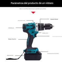 Taladro de mano profesional sin cable - Motor sin escobillas, 20 velocidades ajustables, multifunción  - Batería recargable de iones de litio para metal/madera/hormigón - details 10