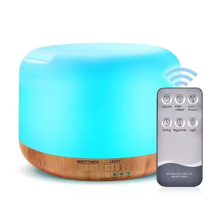 Humidificador de aromaterapia Premium 600 ML XL difusor de aceites Esenciales con Temporizador Remoto para Salas Grandes Home 18 Horas de operación Gran área de Cobertura - 1