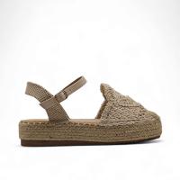 Calzados soraia, Sandalia de antelina y plataforma de yute, espardeñas planas, para mujer. - details 0