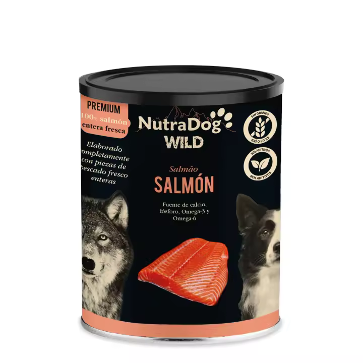Lata de salmón para perros NutraDog WILD PREMIUM 400 g 15 LATAS - 1