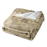 Manta De Piel De Coral Suave Y Ligera Estilo Lord of the Rings Con Mapa De Middle Earth Para Viajes Y Uso Diario En Casa Y Hotel - details 5