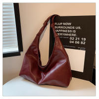 Bolso De Hombro Grande Y De Gran Capacidad Vintage 2025 Para Mujeres Bolso Cruzado De Moda Y Sencillo Con Una Corredera En Colores Negro Rojo Vino Plata Marrón Y Blanco - details 6