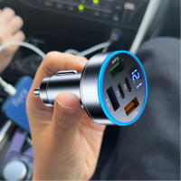 Cargador De Coche 5 En 1 Adaptador Rápido Con 3 Puertos USB + 2 PD QC3.0 Monitor De Voltaje C Type Para iPhone Samsung - details 11