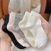 3 Pares De Calcetines De Malla Delgada Para Mujer Verano Calcetines Cortos De Color Sólido Deportivos Transpirables Para Estudiantes - details 0