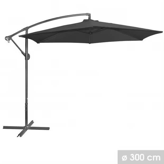 Sombrilla Parasol Excéntrico ø 300 cm Estructura Aluminio Tela de Poliéster de 180g/m² Terraza Jardin Camping Playa - 1