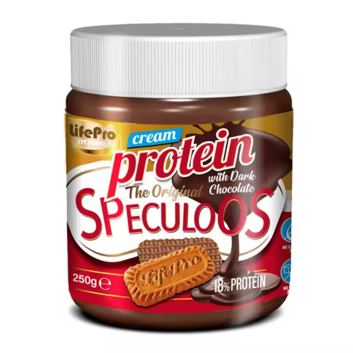 LIFE PRO FITFOOD PROTEIN CREAM SPECULOOS DARK CHOCOLATE 250G - Deliciosa Crema Saludable Para untar - Sabor Chocolate Galleta - 1