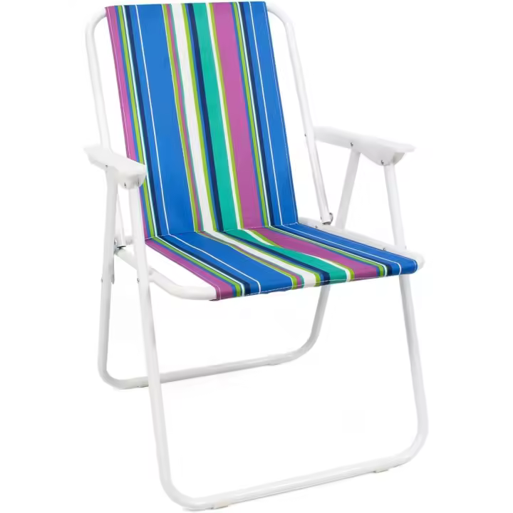 Silla de Playa Plegable con Reposabrazos Silla Plegable portátil para Playa Camping Ocio al Aire Libre Exterior 74X52X38CM - 1