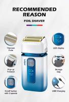 VGR Afeitadora Profesional Para Hombres Máquina De Afeitar Recargable LED Portátil Trimmer De Barba Y Cabello Cuchilla Rotatoria De Acero Inoxidable V-362 - details 3