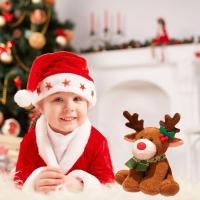 Peluche de reno navideño, 32 cm, alce navideño, almohada de peluche suave, peluches navideños, ciervo, colección de regalos de peluche navideños - details 2