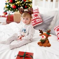 Peluche de reno navideño, 32 cm, alce navideño, almohada de peluche suave, peluches navideños, ciervo, colección de regalos de peluche navideños - details 3
