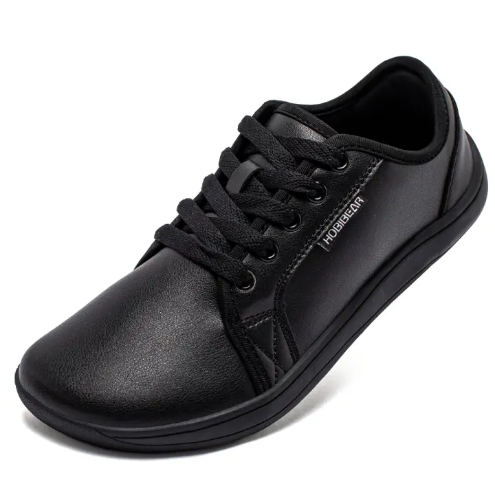 Zapatillas Casual HOBIBEAR Para Hombres Y Mujeres With Dedo Ancho Y Cero Bajada Zapatillas De Paseo Claro De Cuero Minimalistas Para Adultos - 1