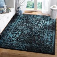Alfombra Adirondack Colección Accento Negro Azul Oriental Fácil De Limpiar Ideal Para Áreas De Alta Tráfico Entrada Sala De Estar Dormitorio - details 2