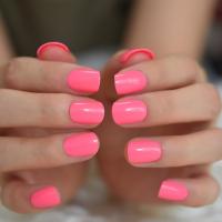 Uñas Postizas Cortas En Color Rosa Profundo Diseño Clásico Cuadradas Adhesivas Para Uso Diario Artículos De Belleza Y Salud - details 2