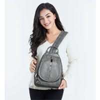 Mochila Bolso Bandolera Negro para Mujeres y Chicas de Nylon Viaje Casual Escolares Moda - details 7