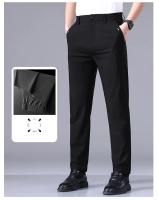 Pantalones Casuales Para Hombre Ultrafinos Y Elásticos Alta Elasticidad Transpirables Suaves Estilo De Negocios Verano Slim Fit Cierre De Cremallera - details 15