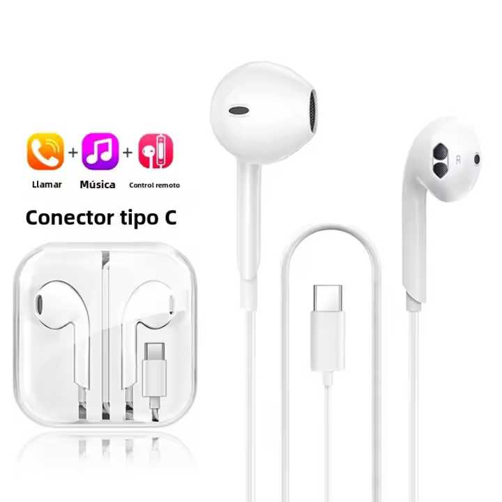 Auriculares Originales Para iPhone 14 13 12 11 pro Max X XS XR 7 8 SE Tipo-C Con Cable Bluetooth Inalámbrico Auriculares In-ear Con Micrófono Para Deportes Y Estudio - 1