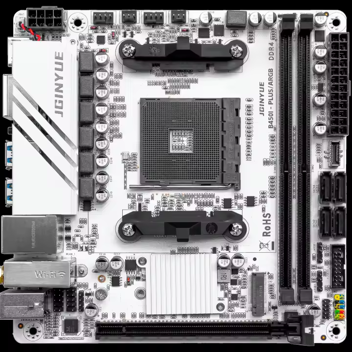 Placa Base JGINYUE ITX AMD AM4 B450 ARGB Soporta RAM DDR4 CPU AM4 Ranuras Para NVME NGFF M.2 USB 3.0 VGA Para Ryzen5 - 1