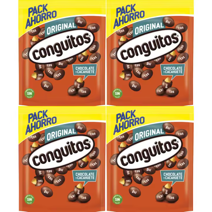 Conguitos chocolate negro doypack 1,4 kg : 4 bolsas de 350g c/u - 1