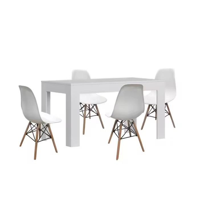 Mesa Extensible de Comedor o Cocina + 4 Sillas Estilo Nordico     Saldos y Stocks - 1