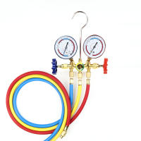 Juego De Medidores De Presión Para Aire Acondicionado 3 Caminos Con Tubo Y Gancho Para Freón Compatible Con R12 R22 R404A R134a - details 0