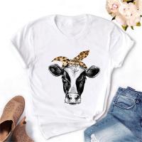 Camiseta De Mujer Con Estampado De Leopardo Y Pato Moda Harajuku Coreana Kawaii Tops Casual Manga Corta Cuello Redondo Algodón - details 15