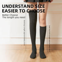 Calcetines De Pressión Para Pies Y Piernas Kave 45-63cm Estilo Japonés Invierno Calcetines Largos De Rodilla Ribbed Para Mujer - details 0