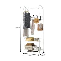 Perchero de pie, Metal, Zapatero, Resistente con estante para zapatos y prendas, Organizador ropa y accesorios, Multifuncional para salón, Dormitorio, Sala de estar, Recibidor, Entrada - details 7