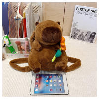 Mochila De Peluche Kawaii Con Capybara Simulación De Flor Y Fruta Para Niños Mochila De Hombro Para Novia Regalo Tamaño 28cm Material Algodón - details 37